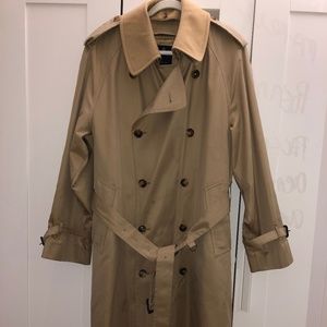 Brooks Brothers Double Breasted Khaki Trench Coat